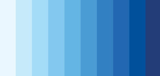 الدرجات المناسبة للدهان باللون الأزرق