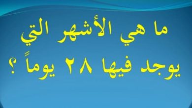 كم شهر في السنة الميلادية يحتوي على 28 يوم؟