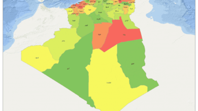 مدن الجزائر على الخريطة كم عددها