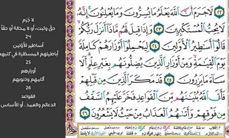 والقى في الارض رواسي ان تميد بكم في أي سورة هذة الأية