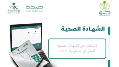 الاستعلام عن الشهادة الصحية للعمل في السعودية 1446