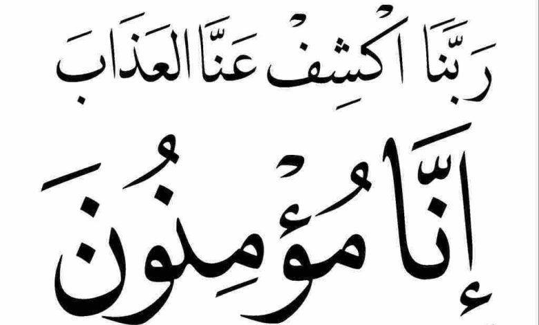 رَبَّنَا اكْشِفْ عَنَّا الْعَذَابَ إِنَّا مُؤْمِنُونَ فما تفسير هذه الأيه