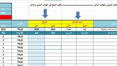 نموذج قيد يومية excel